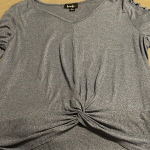 by & by Slate Blue Twist-Front Blouse